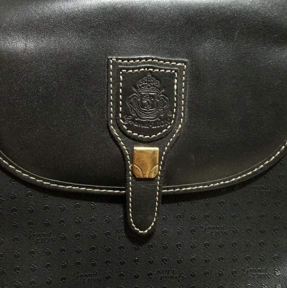 Grand Lion vintage black saddle / messenger purse - Picture 2 of 8